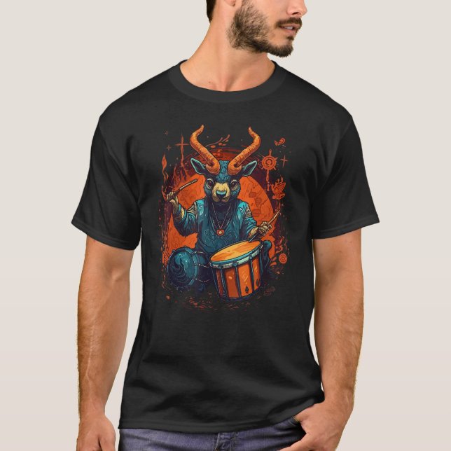 Drum Sticks Goat Drummer Kit T-Shirt (Vorderseite)