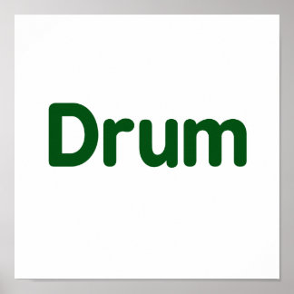 Drum Text Green Music Design Poster