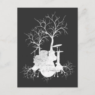 Drum Tree Nature Lover Drummer Art Postkarte