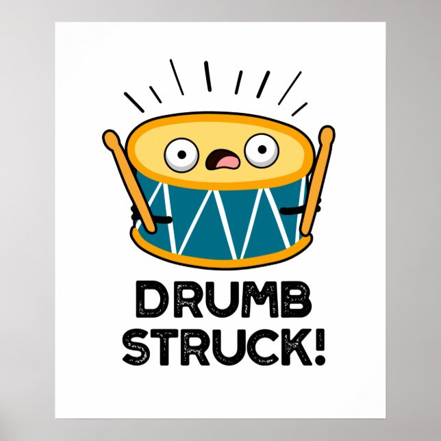 Drumb Struck Funny Drummer Drum Pub Poster (Vorne)