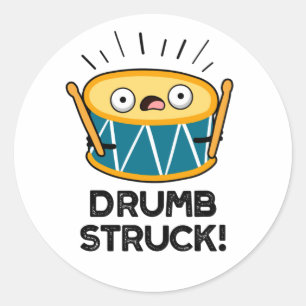Drumb Struck Funny Drummer Drum Pub Runder Aufkleber