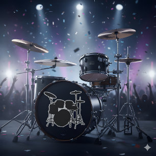 Drumbeat Delight: Drum Kit Silhouette Aufkleber