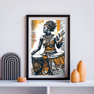 Drumbeat Goddess - Echoes of Your Ancestral Fire Poster