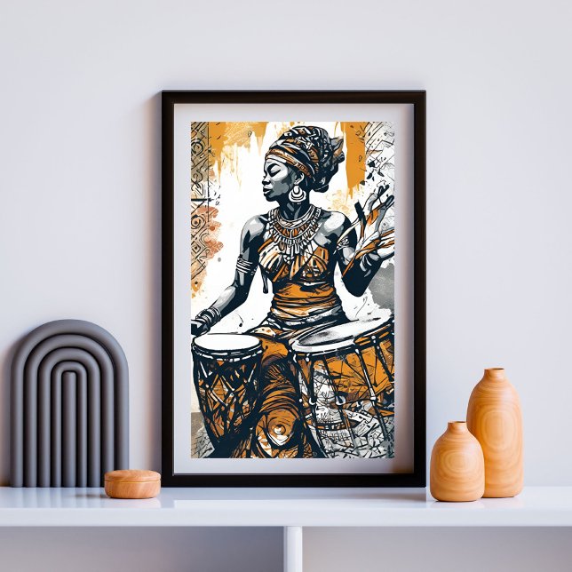 Drumbeat Goddess - Echoes of Your Ancestral Fire Poster (Von Creator hochgeladen)