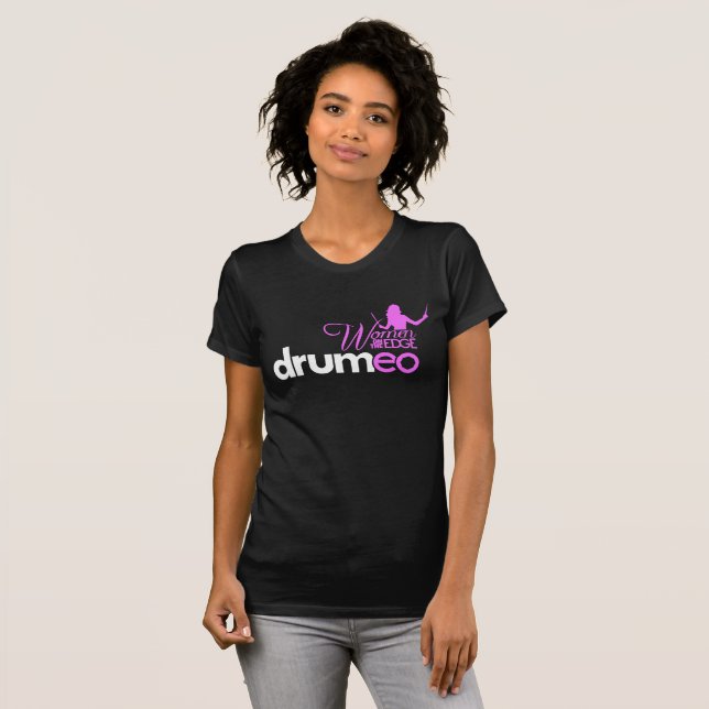 Drumeo Frauen auf dem Rand-Shirt - Rosa T-Shirt (Vorne ganz)