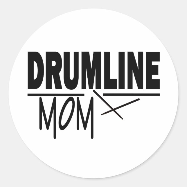 Drumline-Mama Runder Aufkleber (Vorderseite)