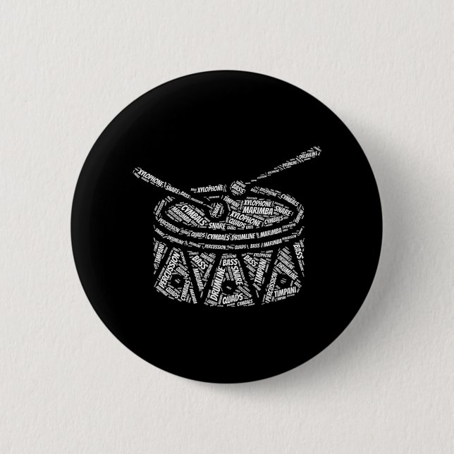 Drumline Marching Band Schlagzeug Drummer Button (Vorderseite)