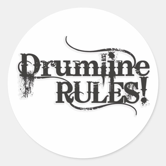 Drumline RULES Runder Aufkleber (Vorderseite)
