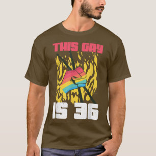 Drummer Alter 36 Jahre alter LGBT Rainbow Birth Ga T-Shirt