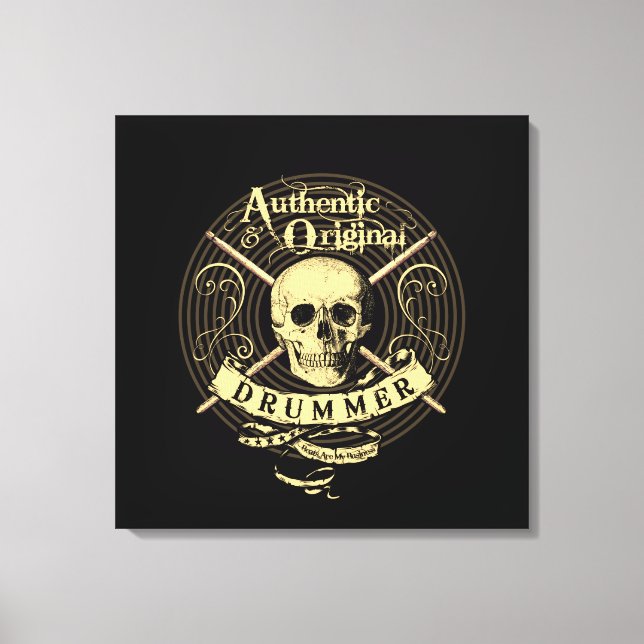 Drummer Art Leinwand Skull Drumsticks Drum Picture (Vorderseite)