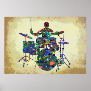 DRUMMER AUF BÜHNE POSTER