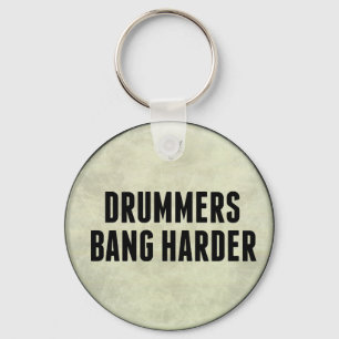 Drummer Bang Harder Funny Drum Head Schlüsselkette Schlüsselanhänger