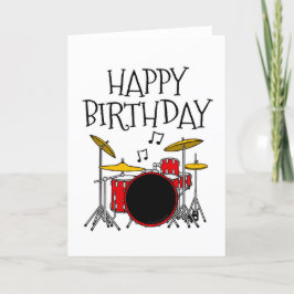 Drummer Birthday Card Drum Kit Musiker Dankeskarte