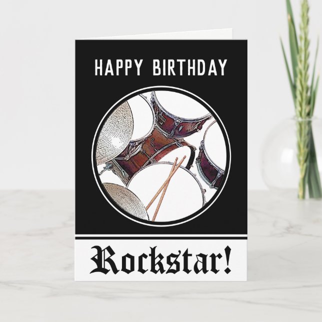 Drummer Birthday Drum Rockstar Musician Drumming C Karte (Vorderseite)