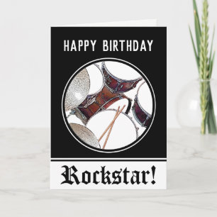 Drummer Birthday Drum Rockstar Musician Drumming Karte