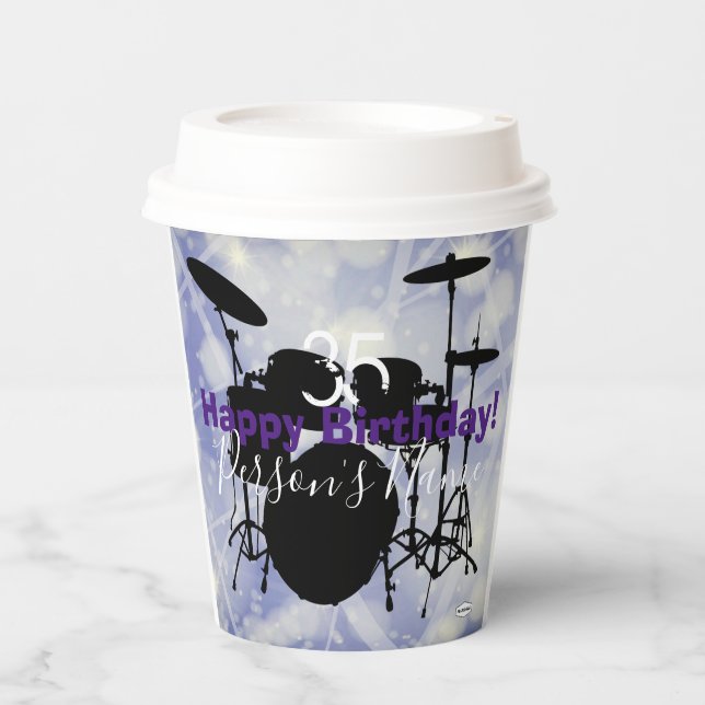 Drummer Birthday Paper Cups HAMbWG Pappbecher (Vorderseite)