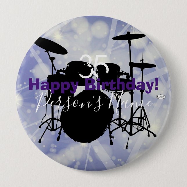 Drummer Birthday Thema Button HAMbWG (Vorderseite)