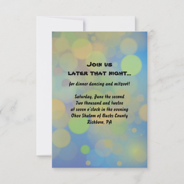 Drummer boy Bar Mitzvah Empfang Party Card Einladung (Vorderseite)