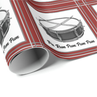 Drummer Boy Christmas Snare Drum Drumsticks Music Geschenkpapier
