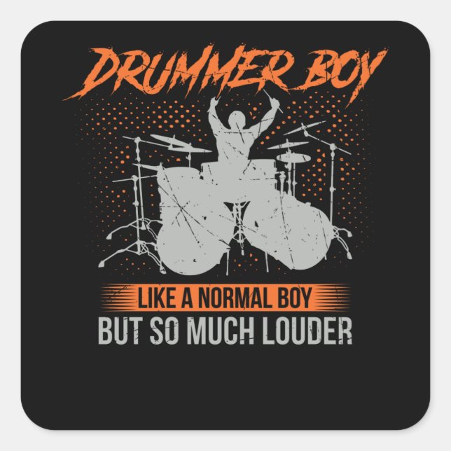 Drummer Boy | Drums Drummer Gift Quadratischer Aufkleber (Vorderseite)