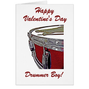 Drummer Boy Valentine Card Snare Drum Sticks