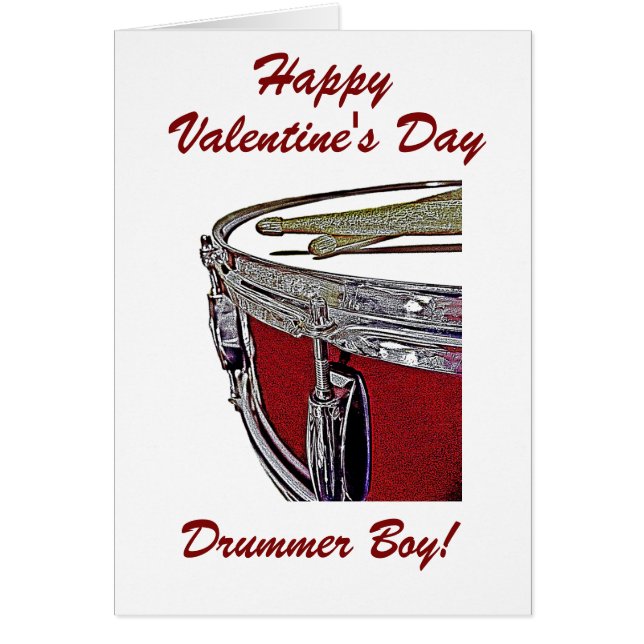 Drummer Boy Valentine Card Snare Drum Sticks (Vorne)