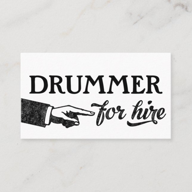 Drummer Business Cards - Coole Vintage Visitenkarte (Vorderseite)