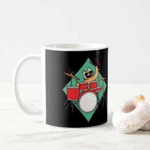 Drummer Cat Drummer Musician Drumsticks Kaffeetasse