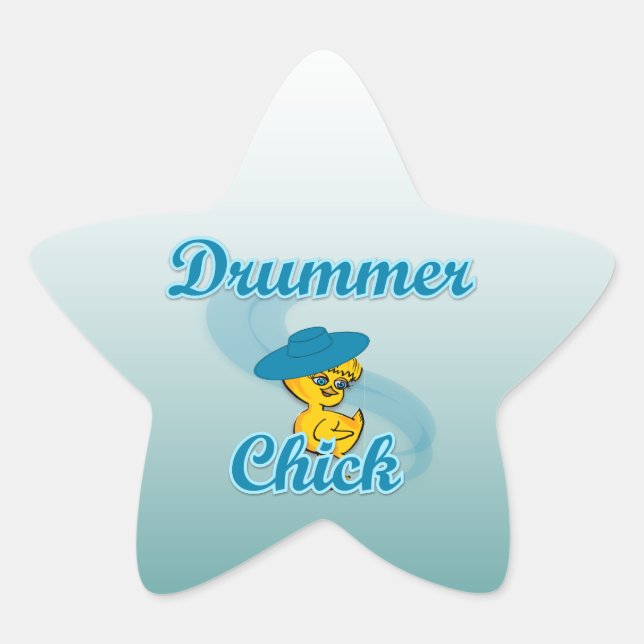 Drummer Chick #3 Stern-Aufkleber (Vorderseite)