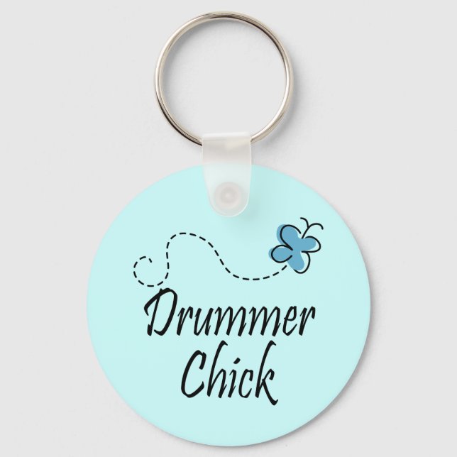Drummer Chick Schlüsselanhänger (Vorderseite)