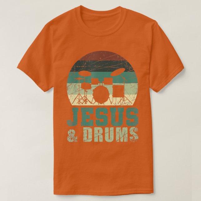 Drummer Christlich Religious Drums Player Gift Jes T-Shirt (Design vorne)