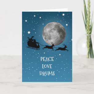 Drummer Christmas Peace Liebe Drums Drumming Music Feiertagskarte