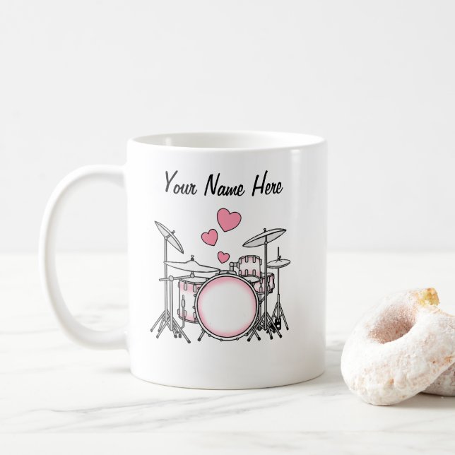 Drummer Custom Wedding Tasse Musiker Musiker (Mit Donut)