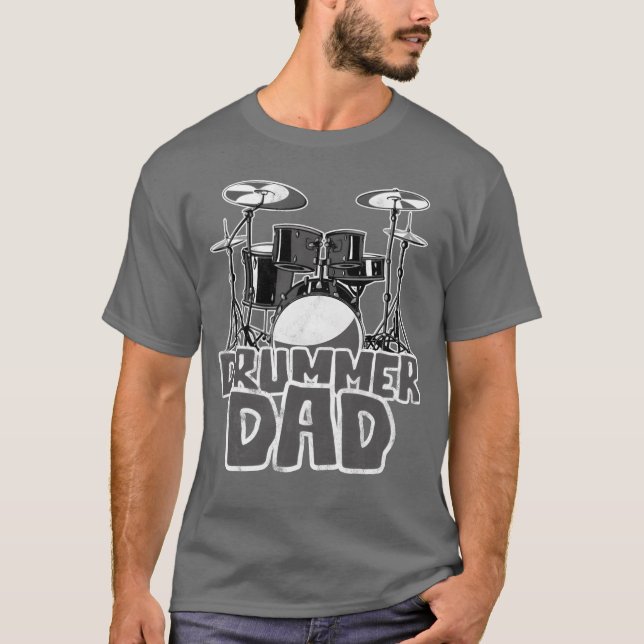 Drummer Dad Drumset-Geschenk T-Shirt (Vorderseite)