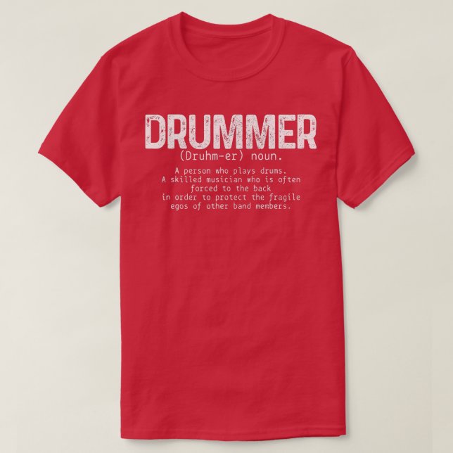 Drummer Definition Trommeln Funny Drummer T-Shirt (Design vorne)