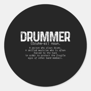 Drummer Definition Trommler Drummer Drummer Runder Aufkleber