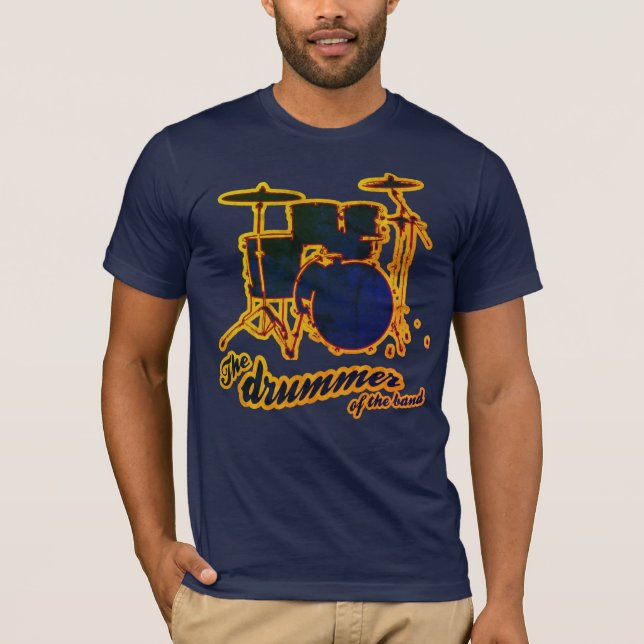 Drummer der Band dunkelblau T-Shirt (Vorderseite)