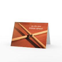 Drummer direkt auf Time Birthday Card