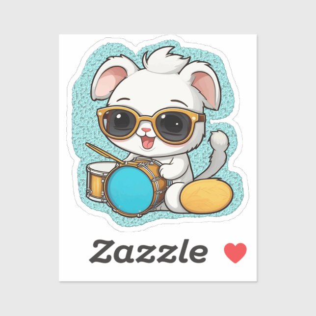 drummer dog aufkleber (Blatt)