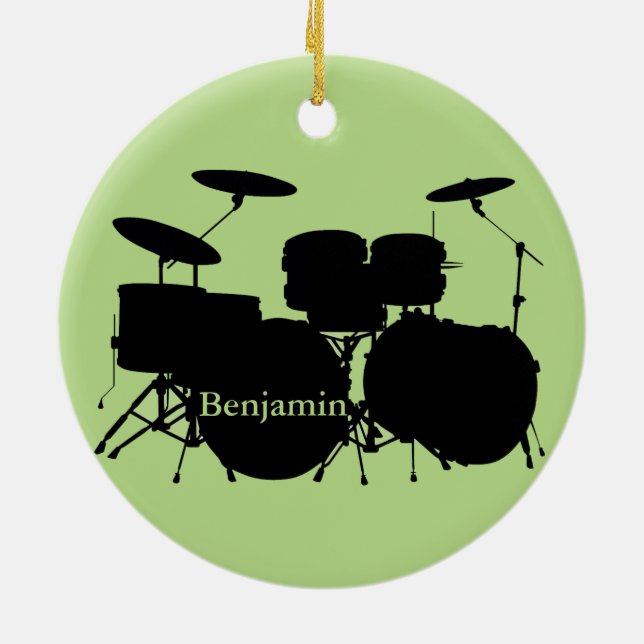 Drummer Drum Set Design Ornament (Hinten)