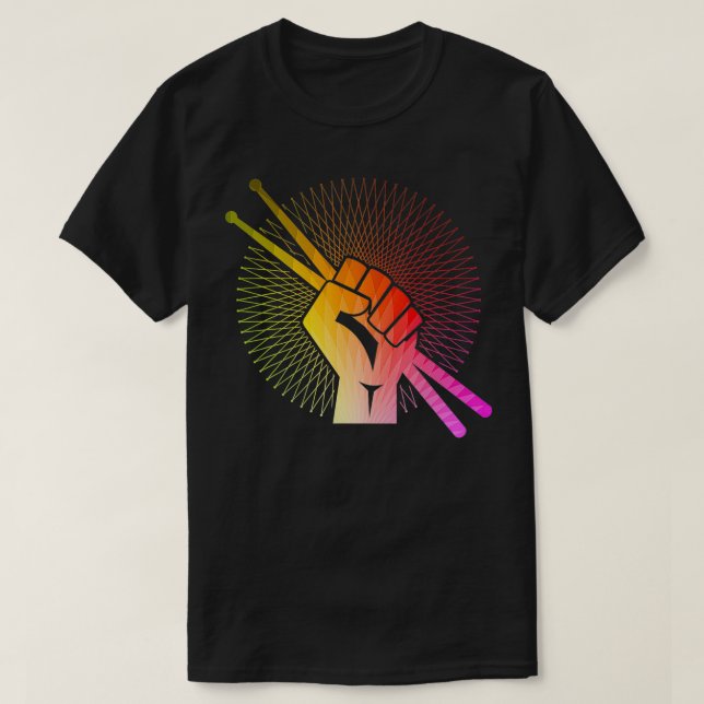 Drummer Drum Sticks Retro Drumming Geschenk T-Shirt (Design vorne)