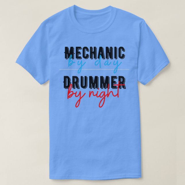 Drummer Drummer gibt Mechanik Geschenke Musik T-Shirt (Design vorne)