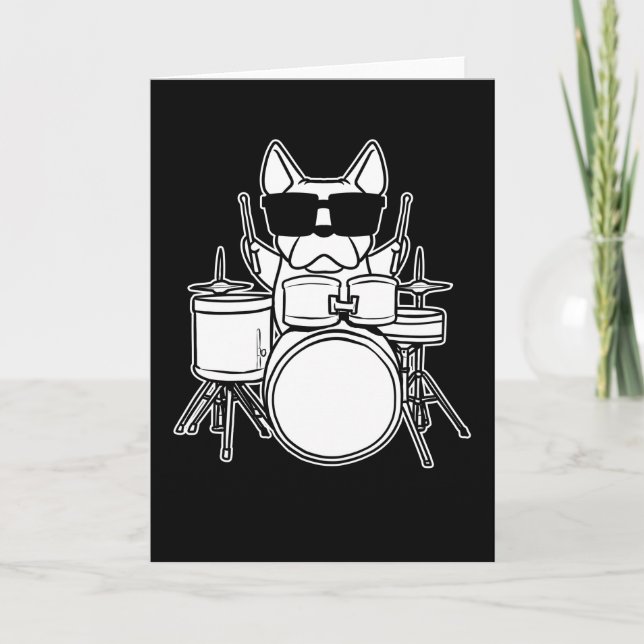 Drummer Drummer Hund mit Trommeln Karte (Vorderseite)
