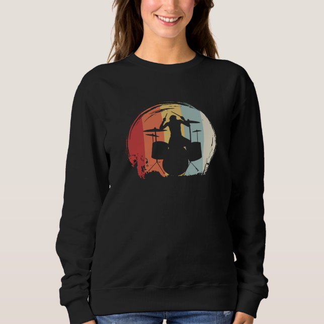 Drummer Drumming Retro Sweatshirt (Vorderseite)