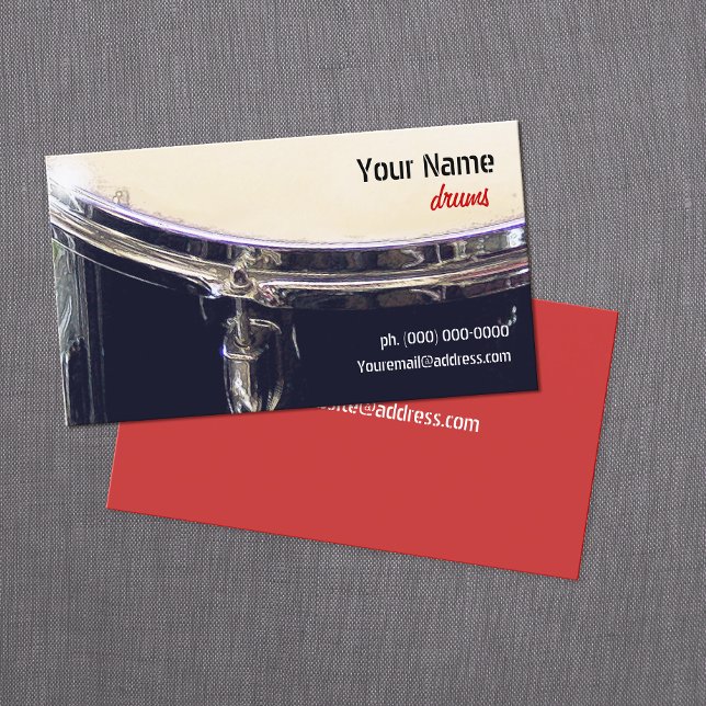 Drummer Drums Business Card Visitenkarte (Von Creator hochgeladen)