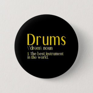 Drummer Drums Drumstick Groove Music Lover Button