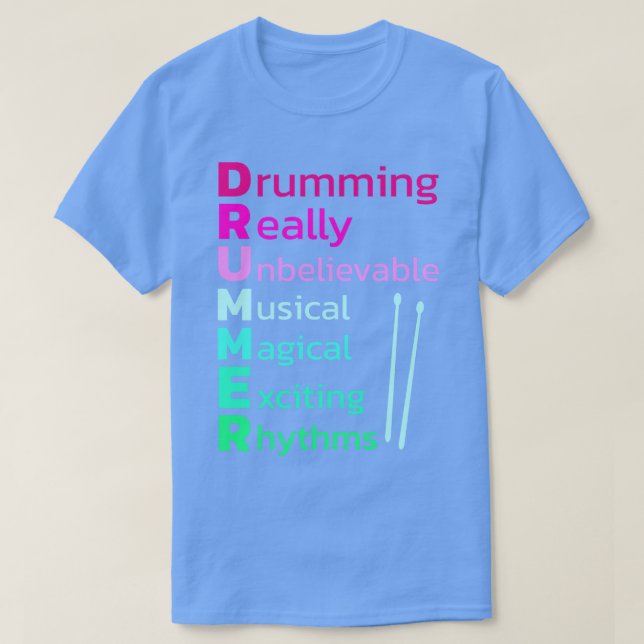 Drummer Drums Drumsticks Musician Outfit 56 T-Shirt (Design vorne)