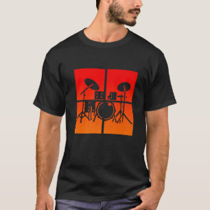 Drummer Drumset Vintag für Männer Drum Set Dru T-Shirt