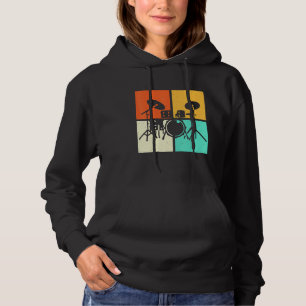 Drummer Drumset Vintag Hoodie