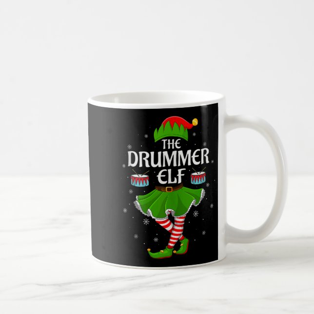 Drummer Elf Christmas Family Girls Women Elf Squad Kaffeetasse (Rechts)